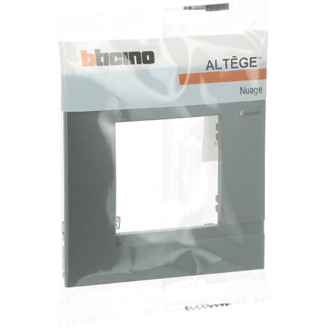 Bticino - Plaque Altège Classico 1 poste Nuage - Effet aluminium avec liseré effet alu