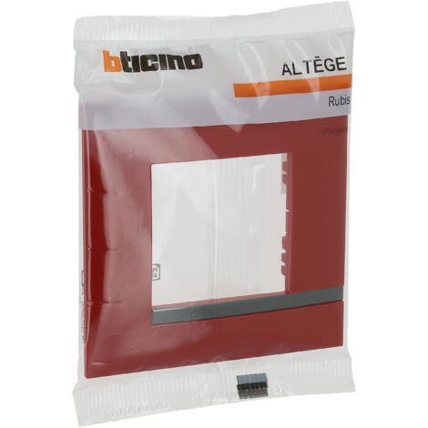 Bticino - Plaque Altège Déco 1 poste Rubis - Rouge brillant avec liseré effet aluminium
