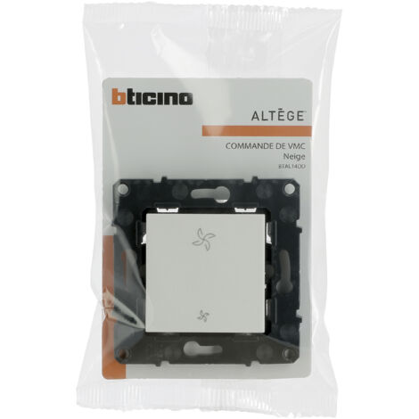 Commande pour VMC Altège avec connexion à bornes automatiques finition Neige BTICINO BTAL14DD