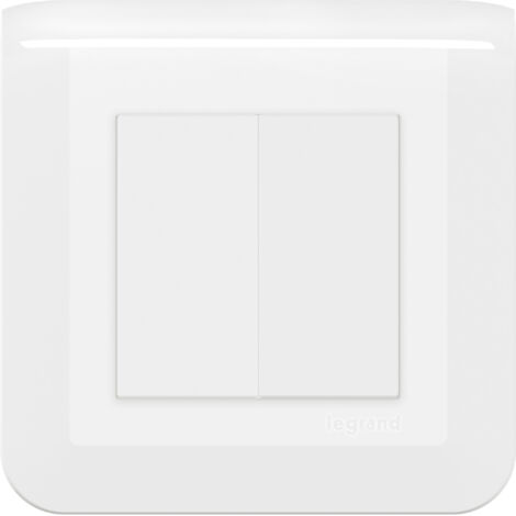 Legrand – Double interrupteur va-et-vient Mosaic 10A – Installation rapide sans outil – Plaque blanche design moderne – Pour câbles 2x2,5 mm² (1/10)