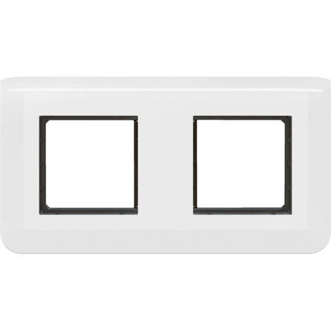 Legrand - Plaque Mosaic avec support pour 2 x 2 modules montage horizontal - Blanc