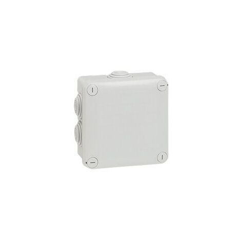 Legrand – Boîte de dérivation carrée IP55 105x105x55 mm – Résistance aux chocs IK07 – 7 entrées pour câbles Ø4 à Ø20 mm – Installation rapide