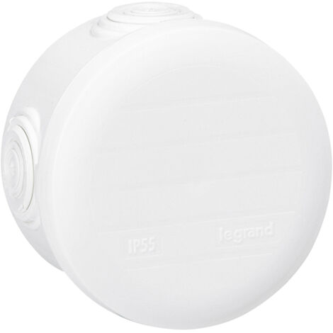 Legrand - Boîte de dérivation ronde - Ø70 mm, ép. 45mm - Fermeture par enclipsage - Blanc
