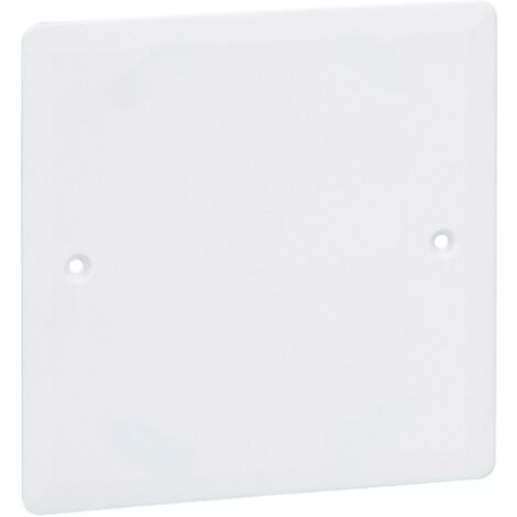 Legrand – Couvercle carré 100x100mm pour boîte à encastrer Batibox – Plastique pour plaques de plâtre – Fixation par clips et vis – Compatible 85mm