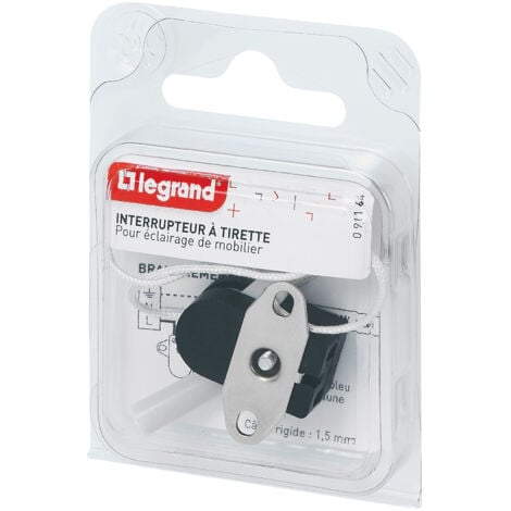 Legrand - Mini-inter 2A 250V à tirette + plaque 2 trous