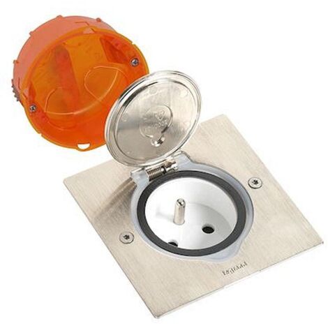 Prise électrique Complète Legrand SAGANE - 2 Prises + Terre - Silex Orange - Occasion