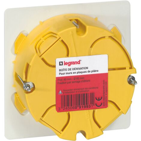 Legrand - Boîte de dérivation pour plâtre avec plaque et vis - Ø85mm prof. 40mm (1/2)