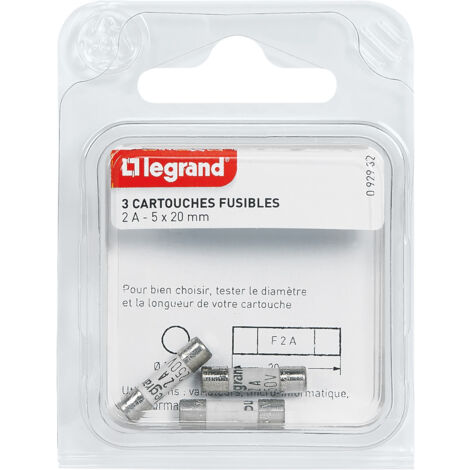 Legrand - Cartouches fusibles pour appareils électroniques - 5x20mm - 2A (1/3)