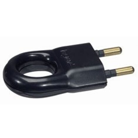 Legrand - Fiche plastique 2P 6A avec anneau d'extraction - Noir