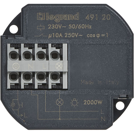 Legrand – Télérupteur unipolaire 10AX 230V – Intensité 50mA – Installation facile dans boîte de dérivation – Dispositif silencieux (1/5)
