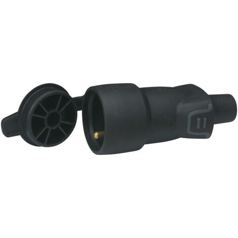 Legrand – Prise extérieure noire IP44 16A 230V – Résistante aux chocs IK08 – Pour environnements difficiles – Connexion 2P+T femelle