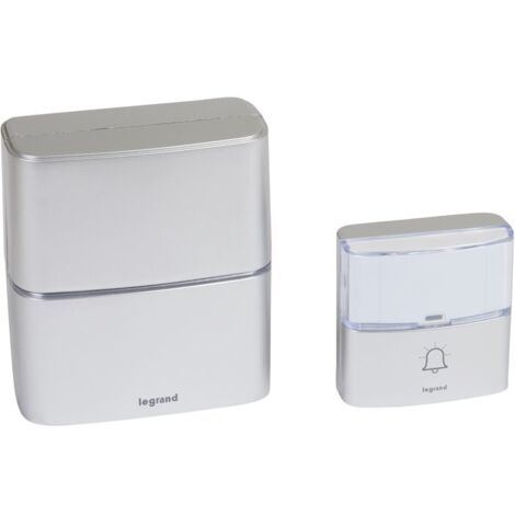 Legrand – Carillon et sonnette sans fil à piles – Alimentation par piles – Aluminium – Portée 100m – Installation facile