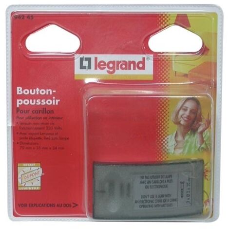 Legrand – Sonnette intérieure 230V avec voyant lumineux – Porte-étiquette inclus – Fixation en saillie par vis – Pour carillons et cloches