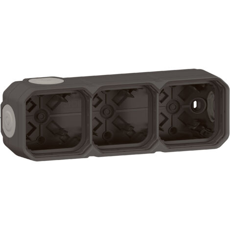 Legrand - Boîtier apparent 3 postes Plexo horizontal ou vertical - Anthracite