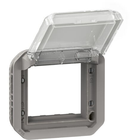 Legrand - Adaptateur Plexo pour Mosaic 2 modules à volet transparent - Gris