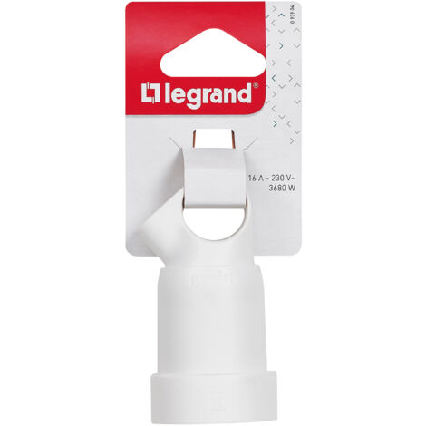 Legrand - Fiche femelle avec terre plastique Annela 16A avec anneau - Blanc (1/2)