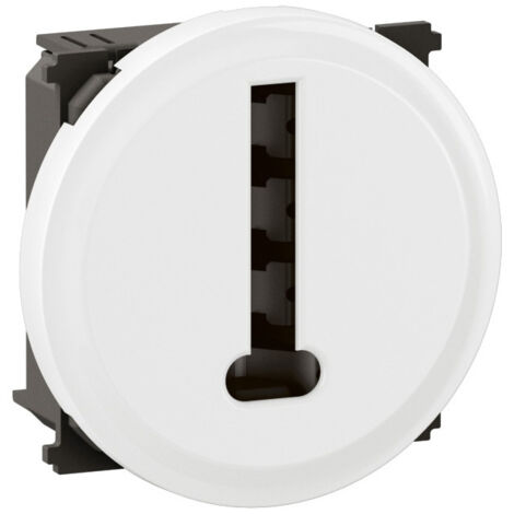 Legrand - Prise téléphone Céliane 8 contacts avec enjoliveur Blanc (1/2)