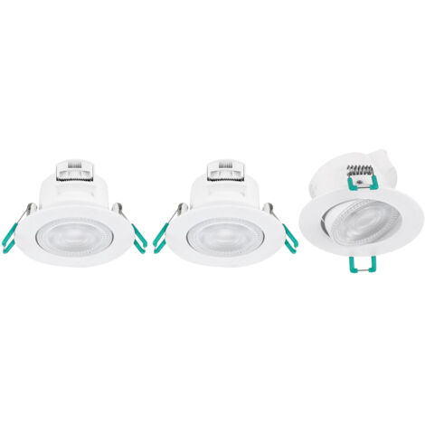 Spots Encastrés Led Intégré Blanc 5w Ip44 Blanc Neutre Lot De 3 - Sylvania (1/3)