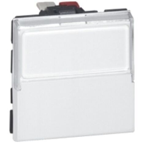 Legrand 077043 - Poussoir inverseur Prog Mosaic - 2 mod - porte-étiquette - 6 A - blanc