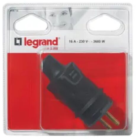 LEGRAND LEG93914 FICHE 2P+T 16 A CAOUTCHOUC SORTIE DROITE IP 44 IK 08 (1/2)