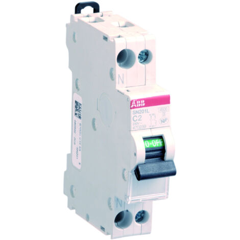 ABB – Disjoncteur unipolaire 2A courbe C – 1 pôle + neutre – 3kA pouvoir de coupure – 17,5mm largeur pour installation électrique