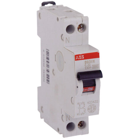 ABB – Disjoncteur unipolaire 32A Type AC – Courbe de déclenchement C – 3000A pouvoir de coupure – Montage à vis – 1P+N (1/5)