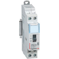 Contacteur domestique LEGRAND CX³ - Silencieux - Bobine 230V - 2P 250V - 25A - Contact 2F - 1 module - Gris