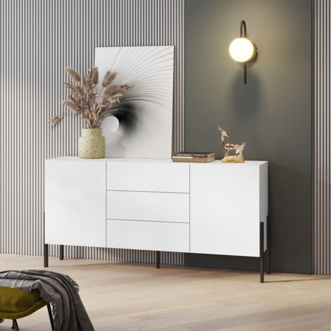 Bufé largo 2 puertas 3 cajones Bérénice Blanco (1/5)