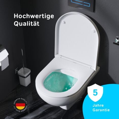 AM.PM Hänge-WCs, WC, Toilette, hänge WC spülrandlos, hänge WC, WC spülrandlos, Wand WC, WC-Becken inkl. WC-Sitz mit Softclose-Absenkautomatik