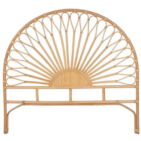 Vente-Unique – Tête de lit 140 cm en rotin naturel – Finition cannage – Longueur 145 cm, hauteur 135 cm – Pour 2 places à fixer au mur (1/5)