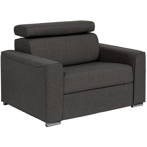Fauteuil convertible express en tissu gris - Couchage 70 cm - Matelas 14 cm VIZIR (1/4)