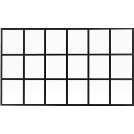 Vente-Unique – Verrière en aluminium thermolaqué 180x105 cm – Verre trempé 4 mm – Noir – Compatible poteaux d'angle BAYVIEW