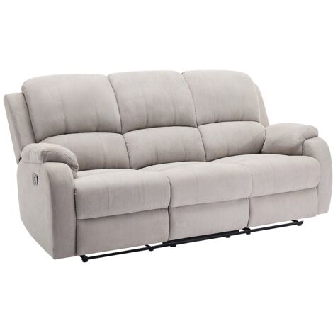 Salon Canapé 3 Places + Fauteuil Relax Princeton Ft - Tissu Microfibre - Occasion