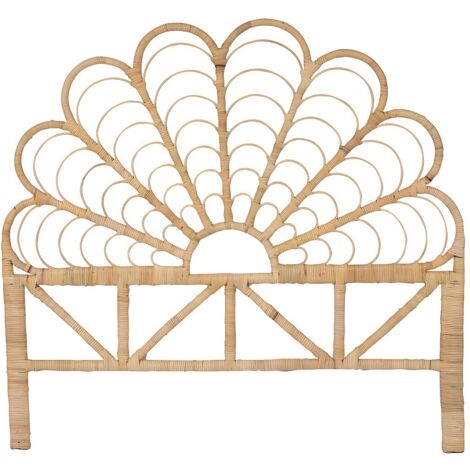 Vente-Unique – Tête de lit 140 cm en rotin naturel – Finition cannage – Longueur 145 cm – Hauteur 135 cm – Livrée montée (1/4)