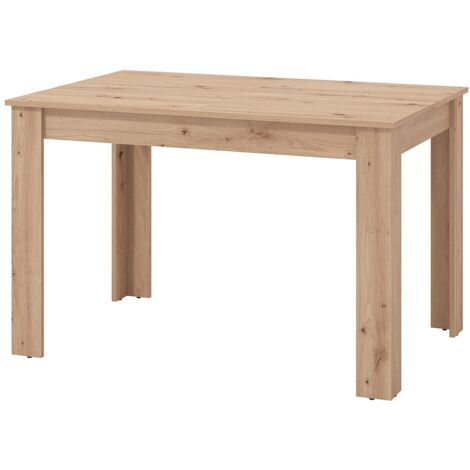 Vente-Unique – Table extensible 4 à 6 places en bois naturel clair – Plateau central – Dimensions 160x80cm – Éco-responsable, fabriquée en Europe (1/5)