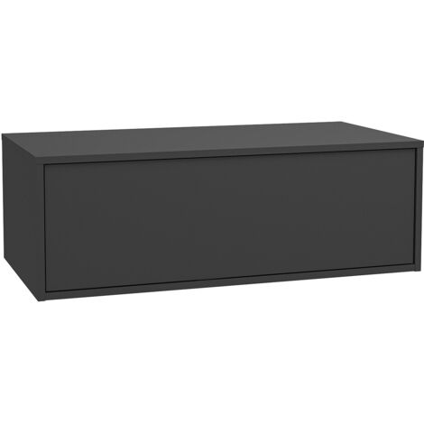 Vente-Unique – Meuble sous vasque suspendu 94 cm – Gris anthracite – Panneau de particule – 1 tiroir coulissant push to open – Éco-responsable