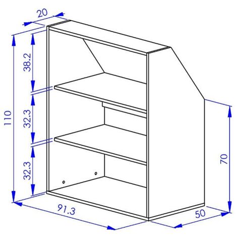 Meuble Sous Pente 100x80x51.5 Cm – 2 Portes, 4 étagères, Pour Chambre Mansardée, Rangement Optimisé