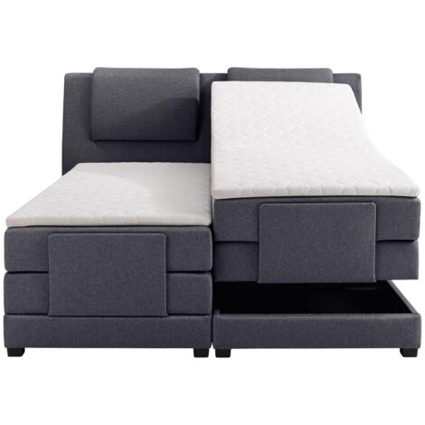 Ensemble Complet Boxspring T Te De Lit Sommiers Relaxation Lectrique Matelas Surmatelas