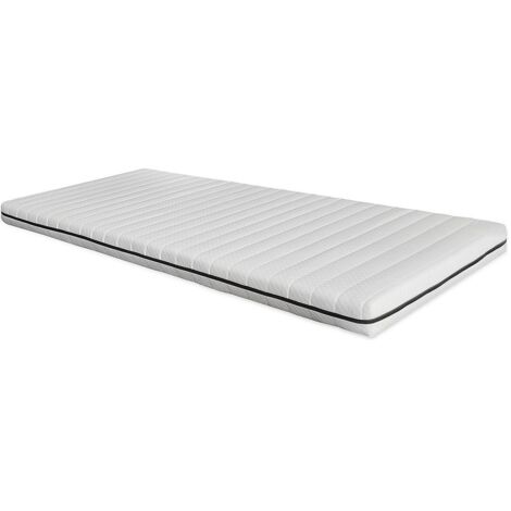 Vente-Unique – Matelas mousse 80 x 190 cm déhoussable épaisseur 10 cm – Soutien équilibré – Coutil lavable en machine à 30°C – 1 place (1/5)