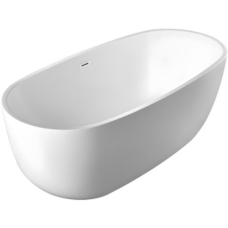 Vente-Unique – Baignoire îlot acrylique blanche 238L – Dimensions 170 x 80 x 58 cm – Tablier non démontable – Finition brillante (1/5)