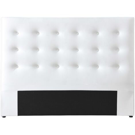 Tête De Lit Capiitonnée INTENSE DECO 140 Cm - Blanc, Synthétique - Pour Chambre Élégante
