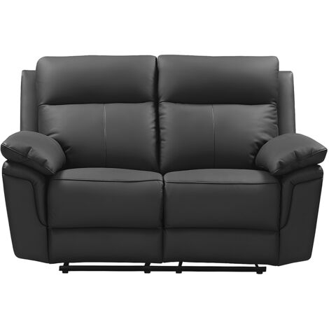 Canapé Relax 3 Places En Cuir De Buffle PAKITA - Zwart L 208 Cm X H 102 Cm X P 92 Cm