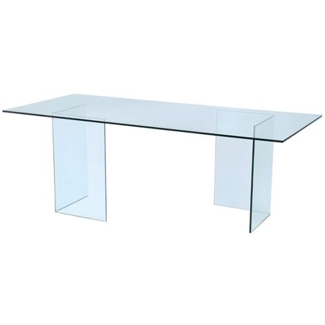 Table à manger COLEDON - 8 personnes - Verre trempé
