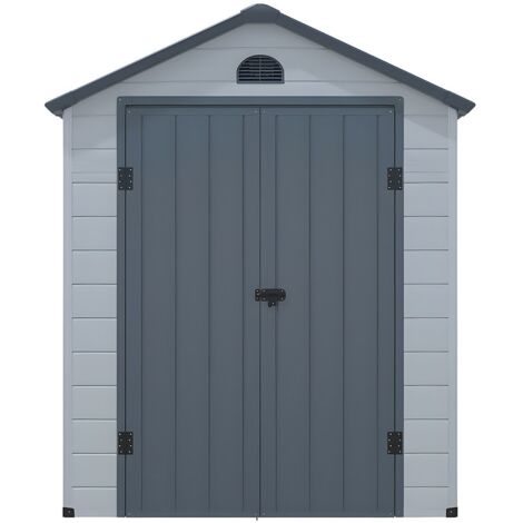 Vente-Unique – Abri de jardin résine 3,65 m² – Couleur gris anthracite – Dimensions 190x226x192 cm – Résistant aux intempéries et à la rouille (1/5)