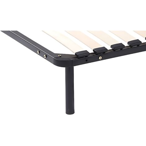 Vente-Unique – Lot de 4 pieds cylindriques noirs en métal – Hauteur 25 cm – Pour cadres à lattes de moins de 100 cm – Compatible KALISTA