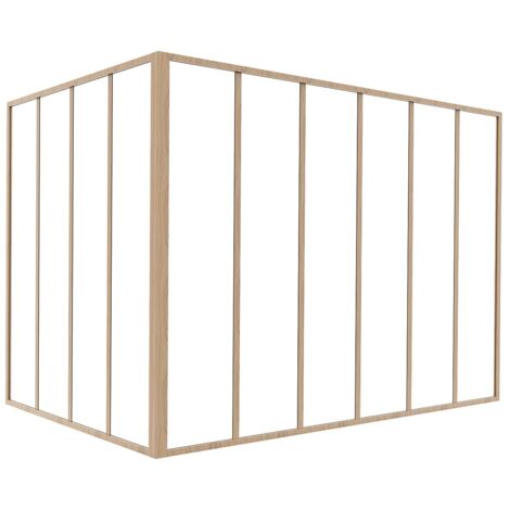 Verrière d'angle d'atelier en aluminium thermolaqué - L180 x L120 x H130 - Naturel clair - BAYVIEW