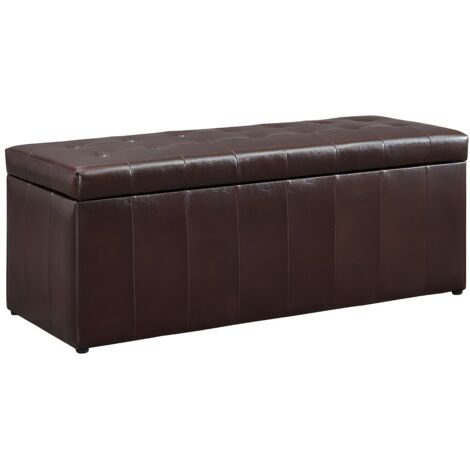 Banc coffre de rangement CONCIERTO en simili - Marron
