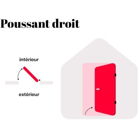 Porte d'entrée en acier pleine H207 x L100 cm anthracite - poussant droit - AGUEDA