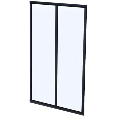 Vente-Unique – Verrière atelier en aluminium thermolaqué 60x105 cm – Noir – Verre trempé 4mm – Pose en tunnel pour intérieur lumineux