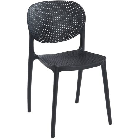 Lot De 4 Chaises MADRID Generico GORICA Empilables - Polypropylène Noir, Pour Intérieur Et Extérieur, Design Moderne